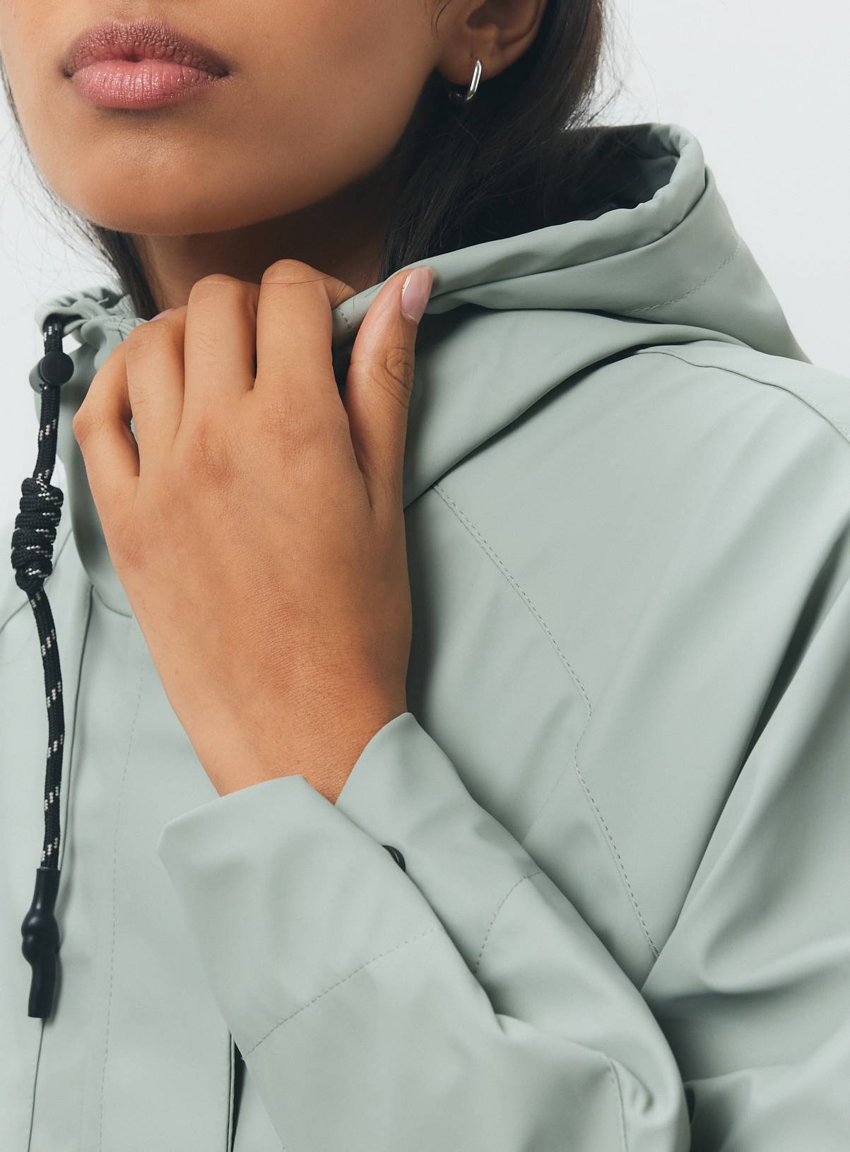 Light Green Rubber Hooded Raincoat S - Image 3